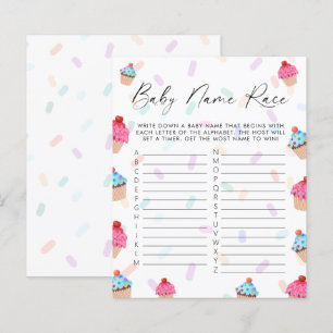 Papier Sweet Cupcake Genre Reveal Jeu Nom du bébé