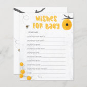 Papier Sweet Honey Bee Jaune Baby shower Voeux pour bébé (Devant / Derrière)