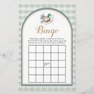 Papier Sweet Little Duckling En vichy Baby shower Bingo
