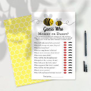 Papier Sweet Little Honey Bee Baby shower Devinez Qui Jou