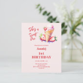 Papier Sweet One Strawberry glace 1er invitation annivers (Debout devant)