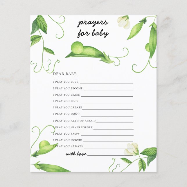 Papier Sweet Pea - Jeu de fête | prières pour bébé (Devant)