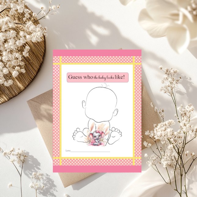 Papier Sweet Rose Elephant - Qui va bébé ressembler à jeu (Créateur téléchargé)