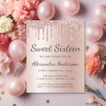 Papier Sweet sixteen de Parties scintillant d'or Rose bud<br><div class="desc">Budget Blush Pink - Rose Gold Sparkly Dripping Parties scintillant Sweet 16 Anniversaire Invitation de fête. C'est la parfaite Invitation d'anniversaire de Sweet sixteen pour une Parties scintillant d'or Rose moderne et rose vif Ombre  Fille étincelante fête d'anniversaire. Veuillez contacter le concepteur pour les articles customisés correspondants.</div>