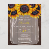 Papier Sweet sixteen de pays rustique floral  invitation (Devant)