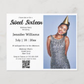 Papier sweet sixteen moderne chic code qr invitation phot (Devant)