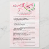 Papier Sweet Watermelon Jeux à Baby shower double face (Devant)