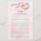 Papier Sweet Watermelon Jeux à Baby shower double face (Dos)