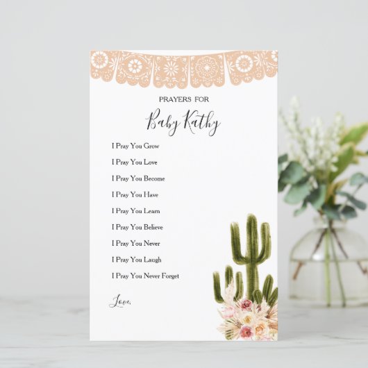 Papier Symbole Boho Cactus Taco 'about Love Prayers for B (Debout devant)