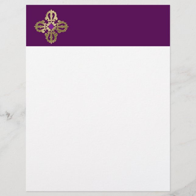 Papier Symbole bouddhiste doré vajra (Devant)