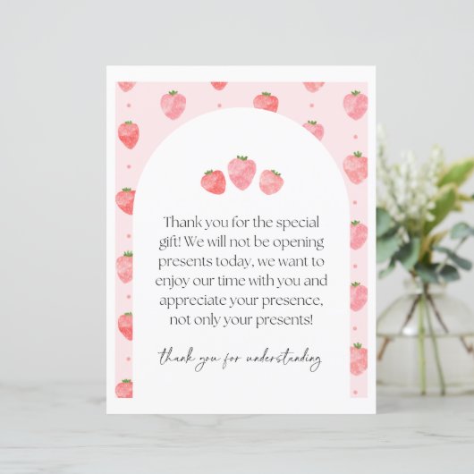 Papier Symbole cadeau de fête fraise (Debout devant)