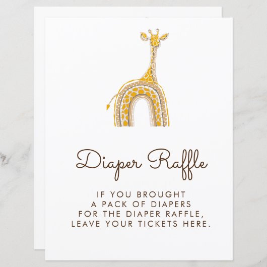 Papier SYMBOLE DE DISQUETTE | Giraffe (Devant / Derrière)