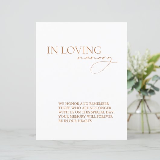 Papier Symbole de mariage simple et élégant en mémoire d' (Debout devant)