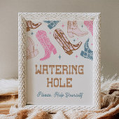 Papier Symbole de trou d'eau rose et bleu occidental