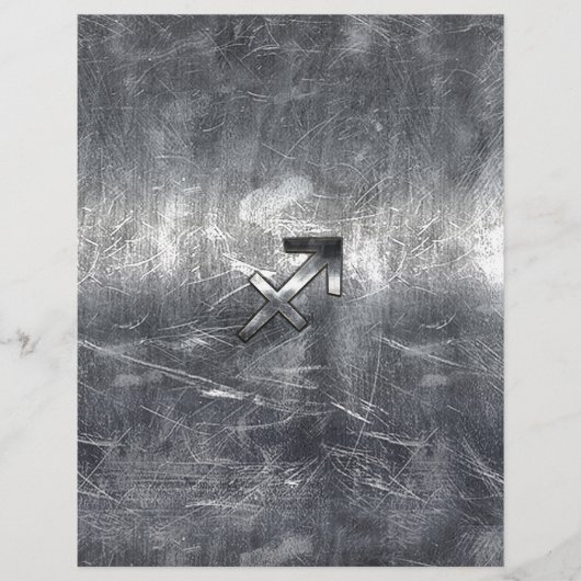 Papier Symbole du Sagittaire Style Acier en Grunge Détres (Devant)