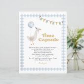 Papier Symbole En vichy bleu d'une oie sotte (Debout devant)