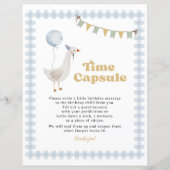 Papier Symbole En vichy bleu d'une oie sotte (Devant)