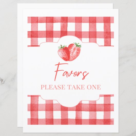 Papier SYMBOLE Fraise Faveur | SYMBOLE Fraise 8x10" (Devant / Derrière)