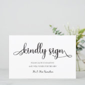 Papier Symbole Mariage du livre d'or noir blanc (Debout devant)