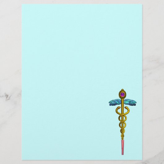 PAPIER SYMBOLE MÉDICALE OR CADUCEUS (Devant)