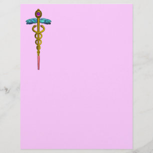PAPIER SYMBOLE MÉDICALE OR CADUCEUS