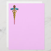PAPIER SYMBOLE MÉDICALE OR CADUCEUS (Devant / Derrière)