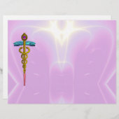 PAPIER SYMBOLE MÉDICALE OR CADUCEUS (Devant / Derrière)