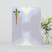 PAPIER SYMBOLE MÉDICALE OR CADUCEUS (Debout devant)