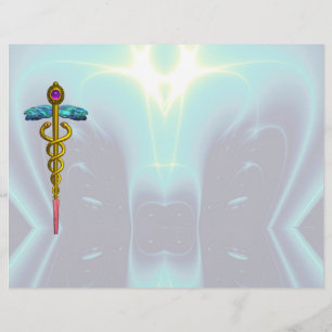 PAPIER SYMBOLE MÉDICALE OR CADUCEUS