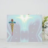 PAPIER SYMBOLE MÉDICALE OR CADUCEUS (Debout devant)