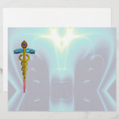 PAPIER SYMBOLE MÉDICALE OR CADUCEUS (Devant / Derrière)