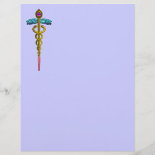 PAPIER SYMBOLE MÉDICALE OR CADUCEUS