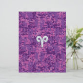 Papier Symbole Pearl Like Aries sur Camo numérique rose (Debout devant)