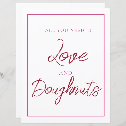 Papier Symbole rose et rouge en beigne (Devant / Derrière)