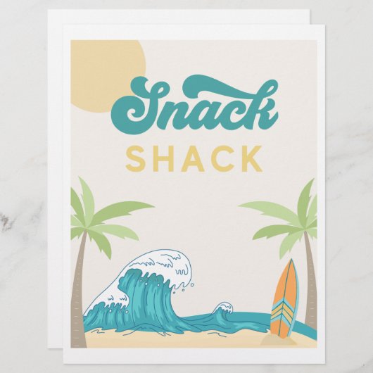 Papier SYMBOLE surf Surf Shack | Signe alimentaire Surf (Devant / Derrière)