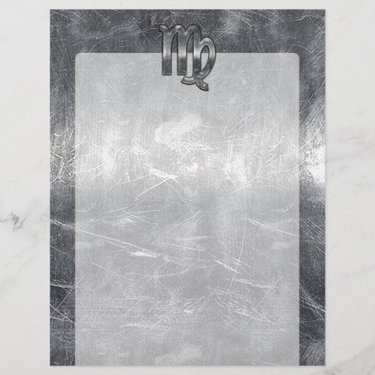 Papier Symbole Virgo Zodiac Grunge Argent Style désaffect (Devant)