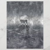 Papier Symbole Zodiaque Scorpio Argent Style Métal Déchir (Devant)