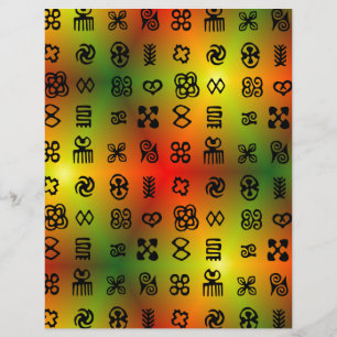 Papier Symboles Adinkra Aux Couleurs Africaines