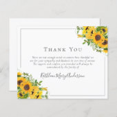 Papier Sympathie BUDGET Sunflower Funérailles Merci Note (Devant / Derrière)