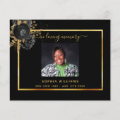 Papier Sympathie or noir budget floral Merci photo (Devant)