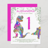 Papier T Rex 1er anniversaire (Devant / Derrière)