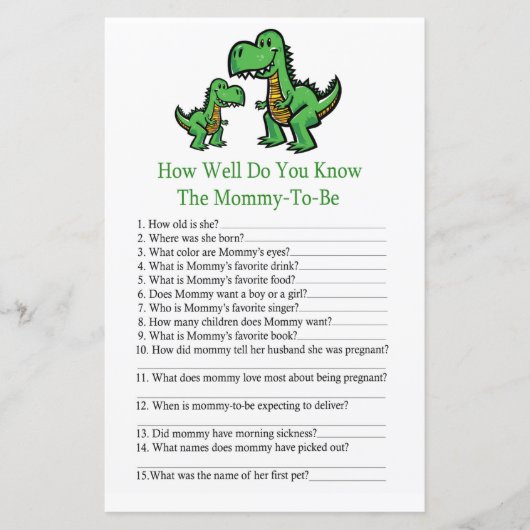 Papier T-rex À quel point connaissez-vous bien le jeu de (Devant)