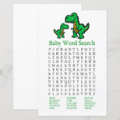 Papier T-rex Baby shower Mot de recherche Jeu (Devant / Derrière)