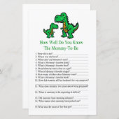 Papier T-rex Connaissez-vous bien le jeu baby shower (Devant / Derrière)
