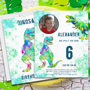 Papier T-Rex Dinosaur 6e anniversaire fête photo Budget