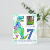Papier T-Rex Dinosaur Anniversaire Photo Budget (Debout devant)