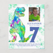 Papier T-Rex Dinosaur Anniversaire Photo Budget (Devant)