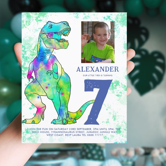 Papier T-Rex Dinosaur Anniversaire Photo Budget