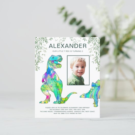 Papier T Rex Jungle fête d'anniversaire (Debout devant)