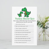Papier T-rex Nursery Rhyme Quiz jeu de baby shower (Debout devant)